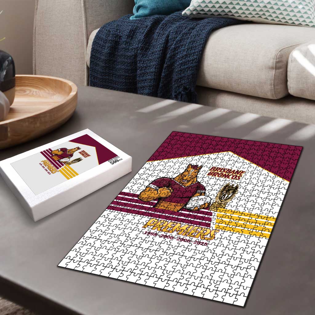 Brisbane Broncos Rugby Puzzle NRL 4th Premiers Proud - Aussie Hoodie