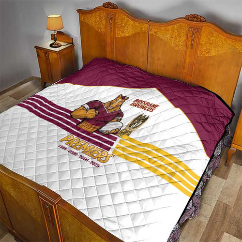 Brisbane Broncos Rugby Quilt NRL 4th Premiers Proud - Aussie Hoodie