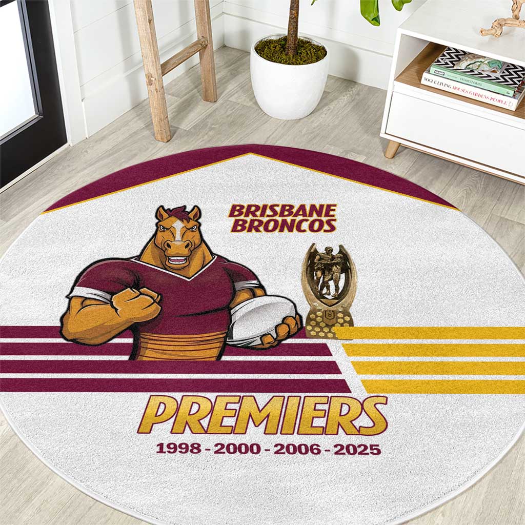 Brisbane Broncos Rugby Round Carpet NRL 4th Premiers Proud - Aussie Hoodie
