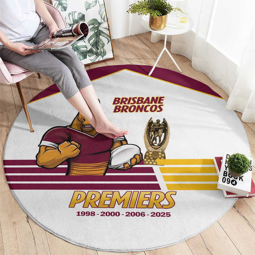 Brisbane Broncos Rugby Round Carpet NRL 4th Premiers Proud - Aussie Hoodie