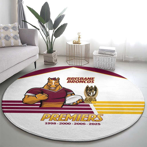 Brisbane Broncos Rugby Round Carpet NRL 4th Premiers Proud - Aussie Hoodie