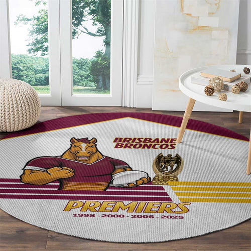 Brisbane Broncos Rugby Round Carpet NRL 4th Premiers Proud - Aussie Hoodie
