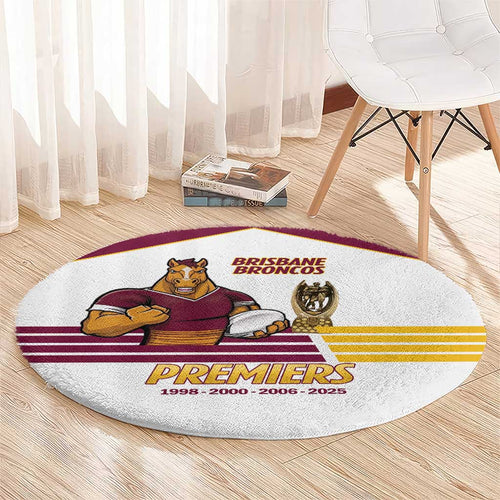 Brisbane Broncos Rugby Round Carpet NRL 4th Premiers Proud - Aussie Hoodie