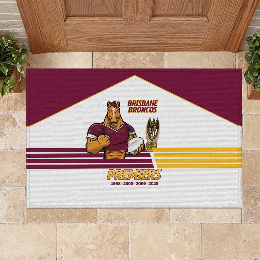 Brisbane Broncos Rugby Rubber Doormat NRL 4th Premiers Proud - Aussie Hoodie