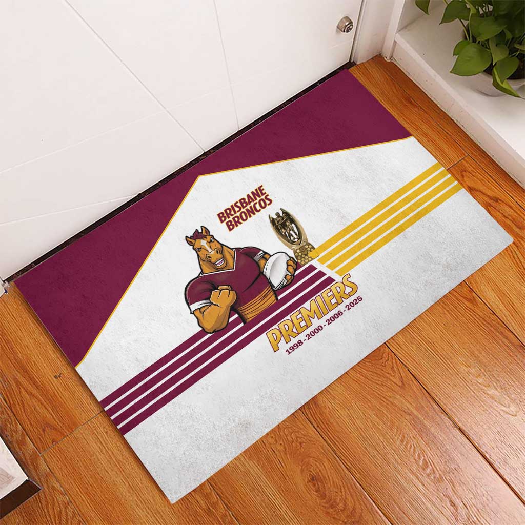 Brisbane Broncos Rugby Rubber Doormat NRL 4th Premiers Proud - Aussie Hoodie