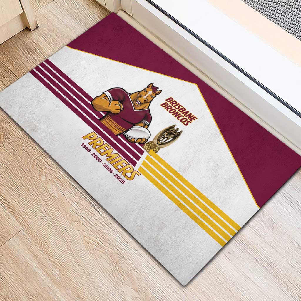 Brisbane Broncos Rugby Rubber Doormat NRL 4th Premiers Proud - Aussie Hoodie