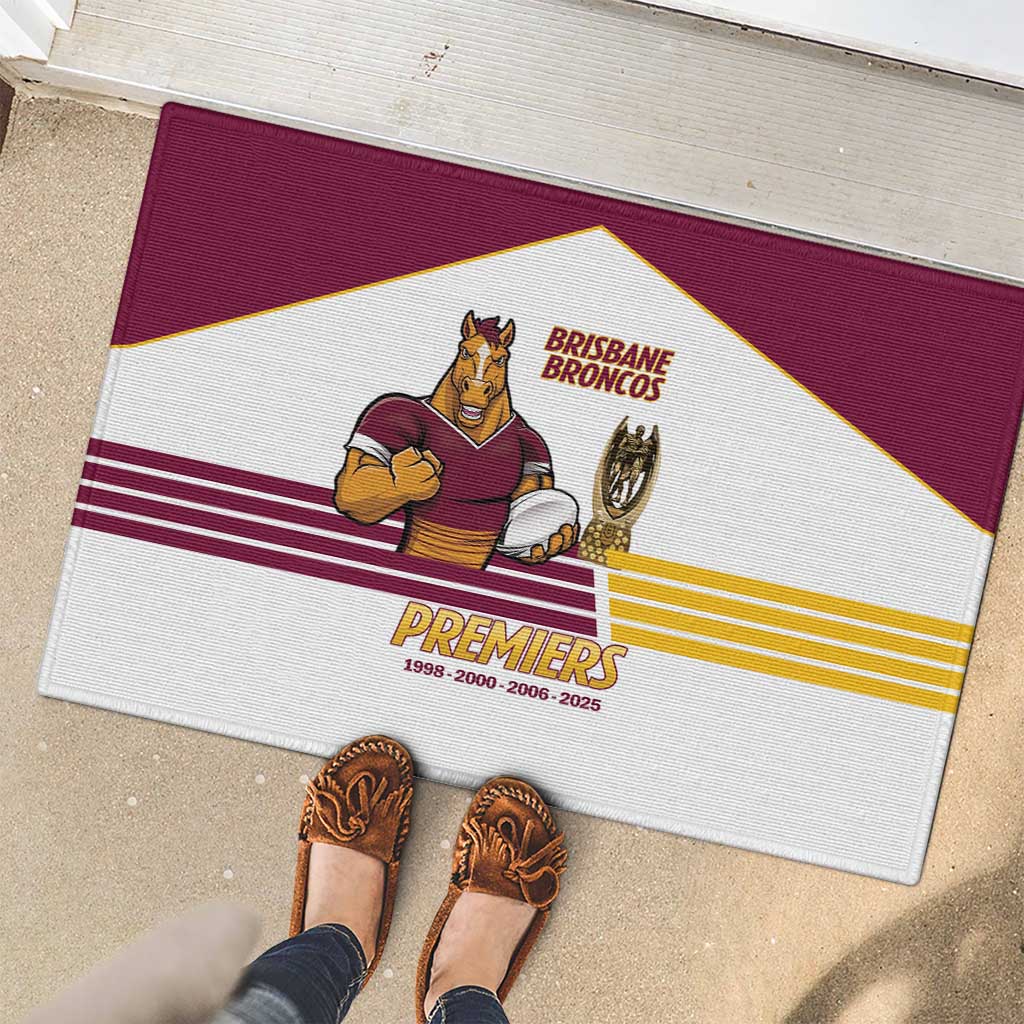 Brisbane Broncos Rugby Rubber Doormat NRL 4th Premiers Proud - Aussie Hoodie