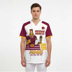 Brisbane Broncos Rugby Personalised Scrub Top NRL 4th Premiers Proud - Aussie Hoodie