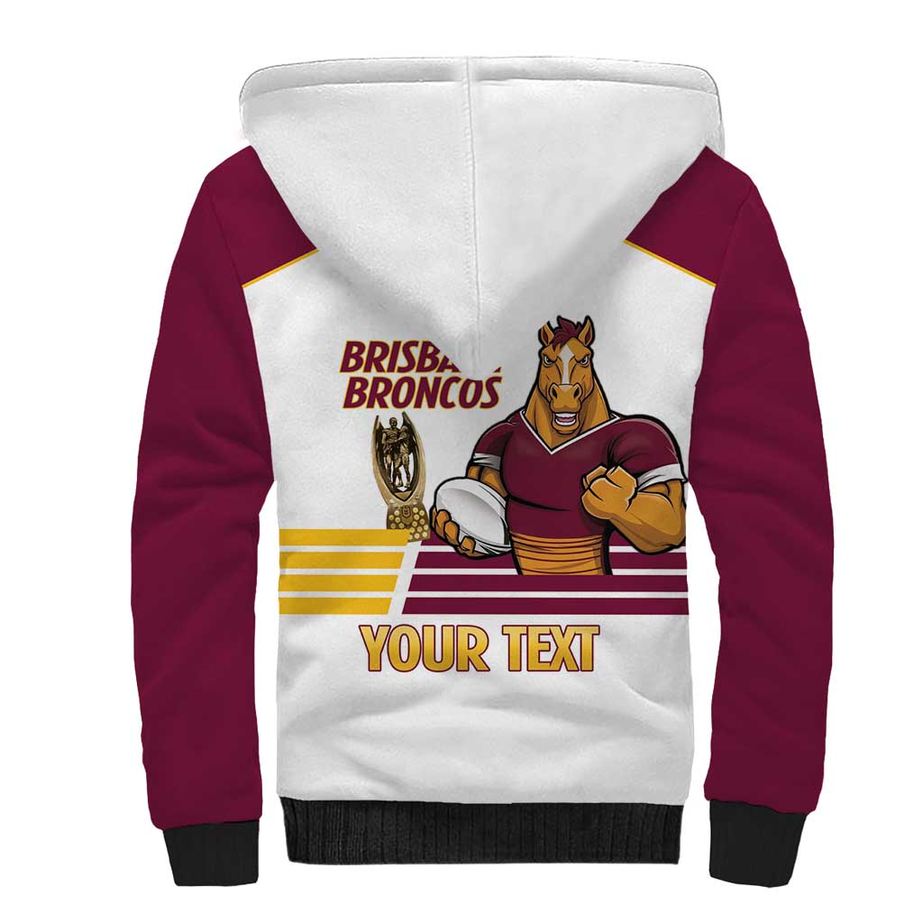 Brisbane Broncos Rugby Personalised Sherpa Hoodie NRL 4th Premiers Proud - Aussie Hoodie