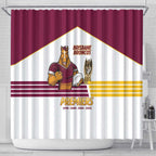 Brisbane Broncos Rugby Shower Curtain NRL 4th Premiers Proud - Aussie Hoodie