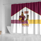 Brisbane Broncos Rugby Shower Curtain NRL 4th Premiers Proud - Aussie Hoodie