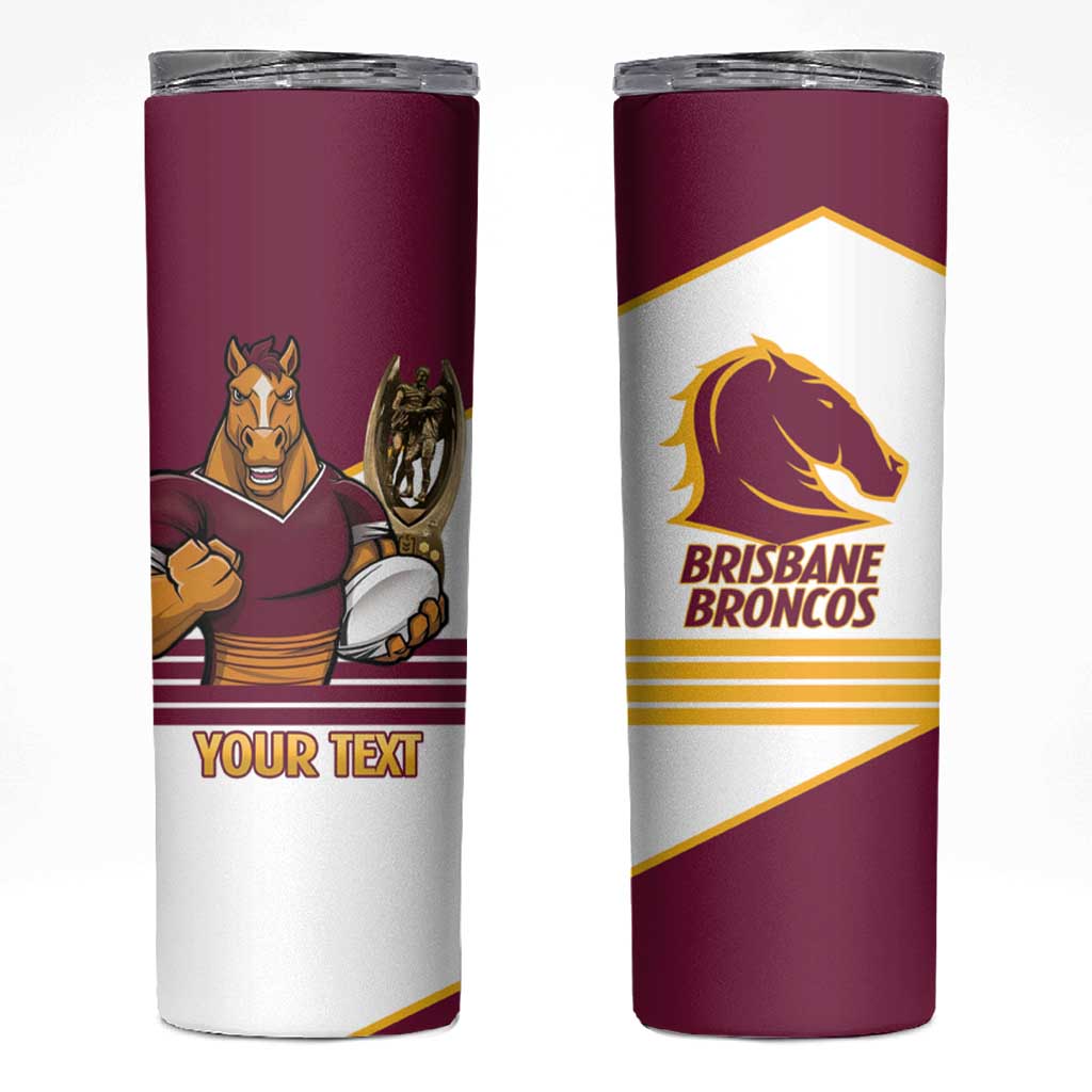 Brisbane Broncos Rugby Personalised Skinny Tumbler NRL 4th Premiers Proud - Aussie Hoodie