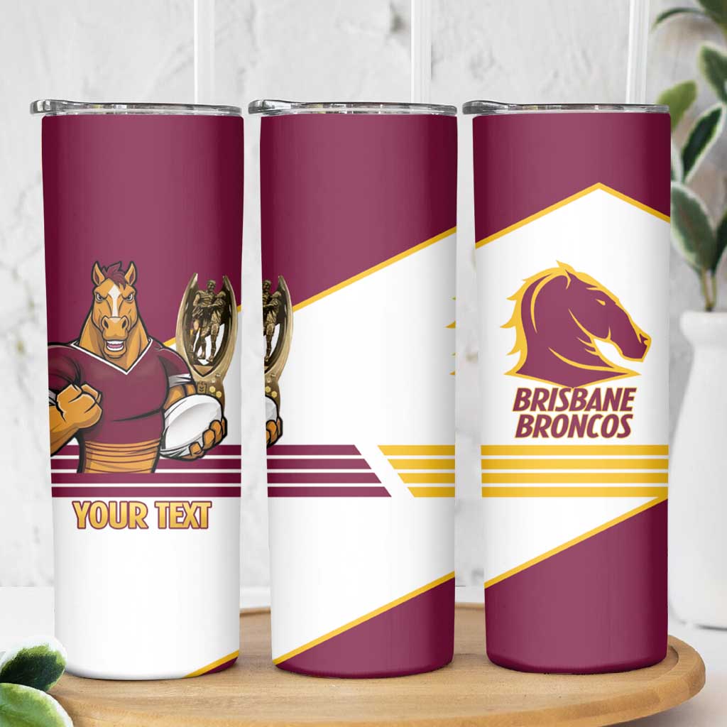 Brisbane Broncos Rugby Personalised Skinny Tumbler NRL 4th Premiers Proud - Aussie Hoodie