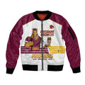 Brisbane Broncos Rugby Personalised Sleeve Zip Bomber Jacket NRL 4th Premiers Proud - Aussie Hoodie