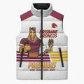 Brisbane Broncos Rugby Personalised Sleeveless Puffer Jacket NRL 4th Premiers Proud - Aussie Hoodie