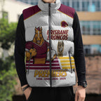 Brisbane Broncos Rugby Personalised Sleeveless Puffer Jacket NRL 4th Premiers Proud - Aussie Hoodie