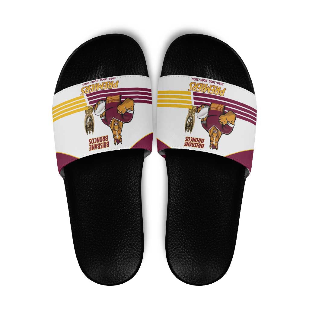 Brisbane Broncos Rugby Slide Sandals NRL 4th Premiers Proud - Aussie Hoodie