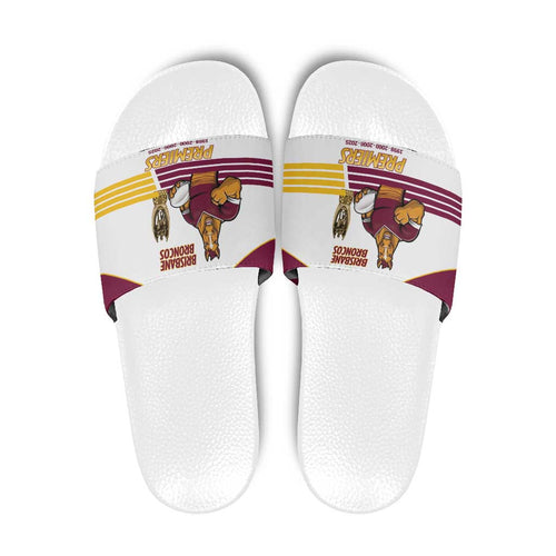Brisbane Broncos Rugby Slide Sandals NRL 4th Premiers Proud - Aussie Hoodie