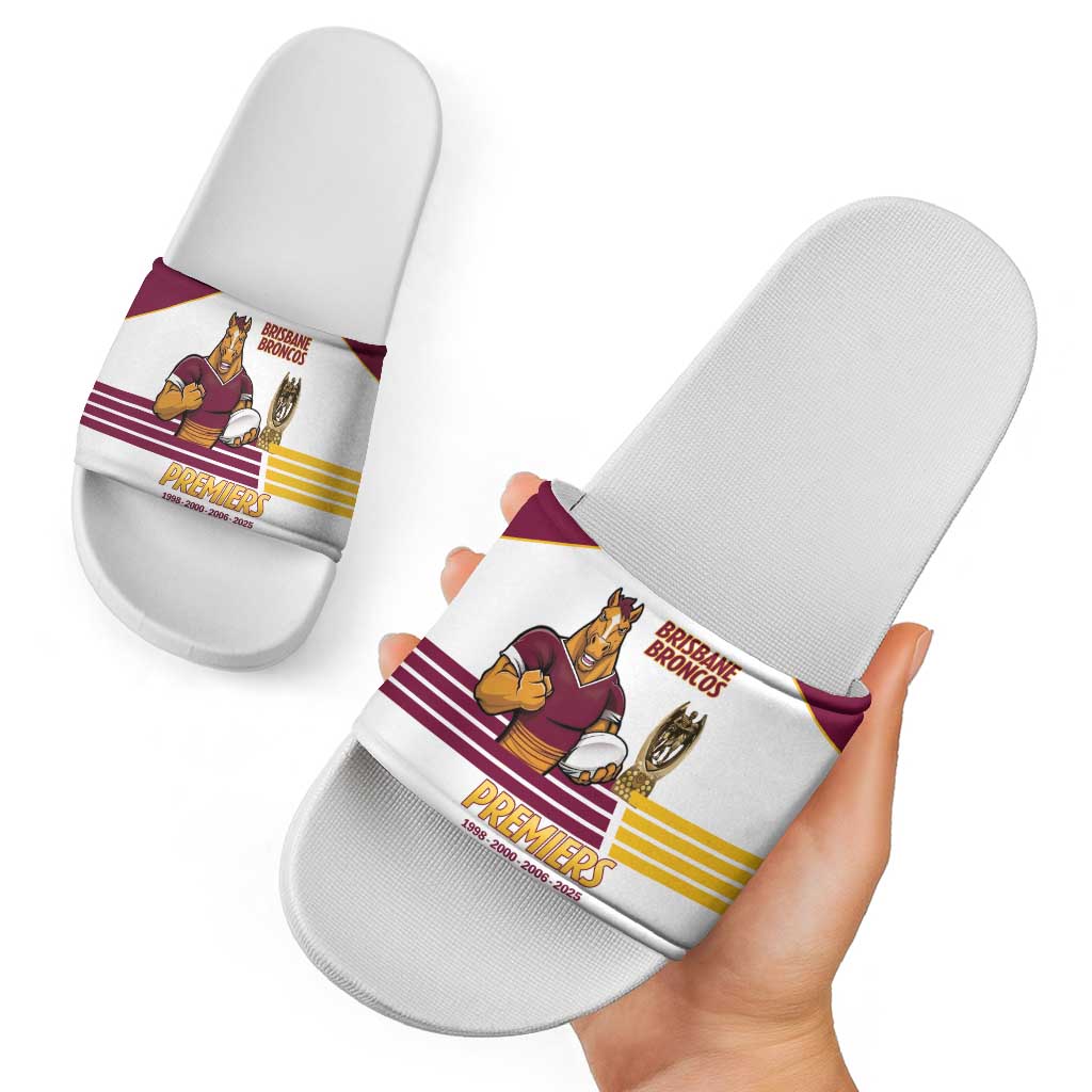 Brisbane Broncos Rugby Slide Sandals NRL 4th Premiers Proud - Aussie Hoodie