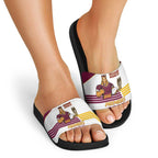 Brisbane Broncos Rugby Slide Sandals NRL 4th Premiers Proud - Aussie Hoodie