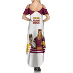 Brisbane Broncos Rugby Personalised Summer Maxi Dress NRL 4th Premiers Proud - Aussie Hoodie