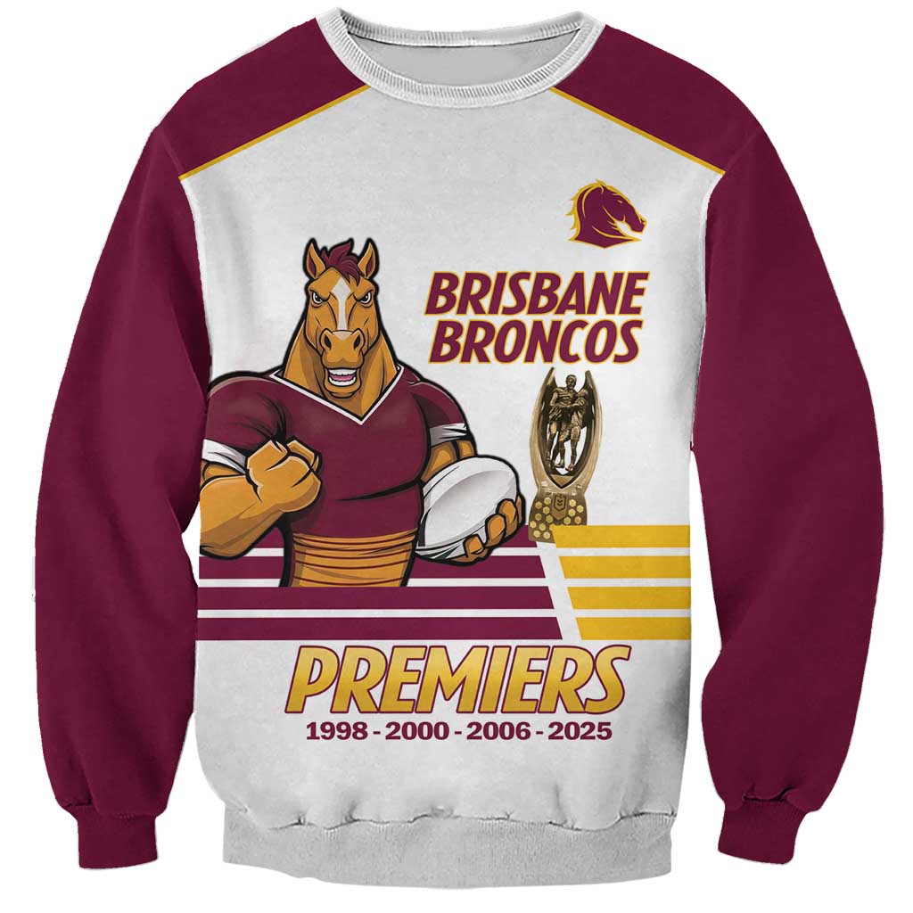 Brisbane Broncos Rugby Personalised Sweatshirt NRL 4th Premiers Proud - Aussie Hoodie
