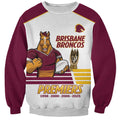 Brisbane Broncos Rugby Personalised Sweatshirt NRL 4th Premiers Proud - Aussie Hoodie