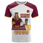Brisbane Broncos Rugby Personalised T Shirt NRL 4th Premiers Proud - Aussie Hoodie
