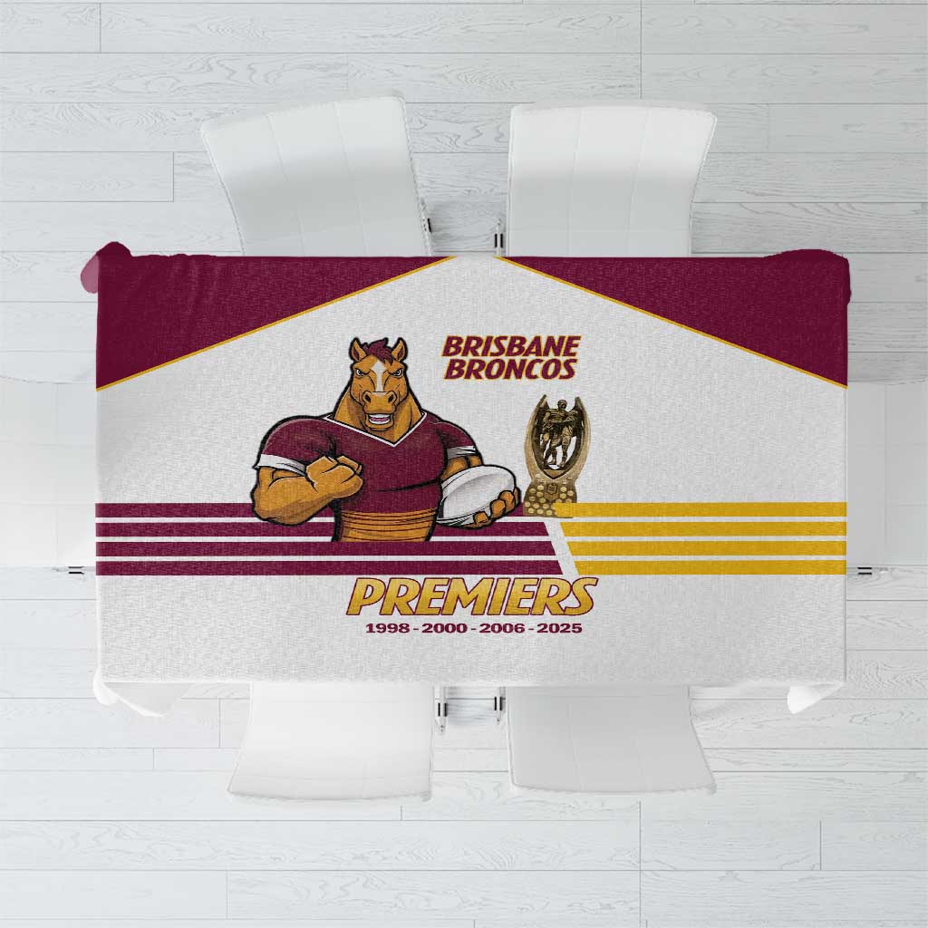 Brisbane Broncos Rugby Tablecloth NRL 4th Premiers Proud - Aussie Hoodie