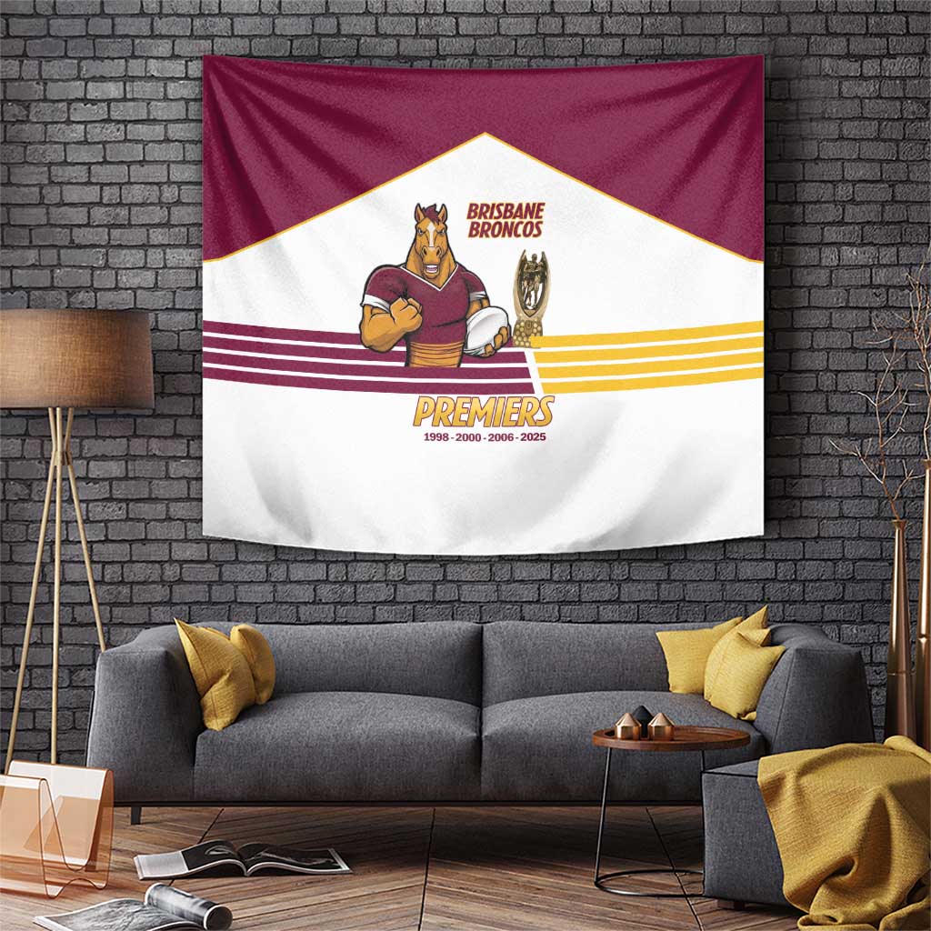 Brisbane Broncos Rugby Tapestry NRL 4th Premiers Proud - Aussie Hoodie