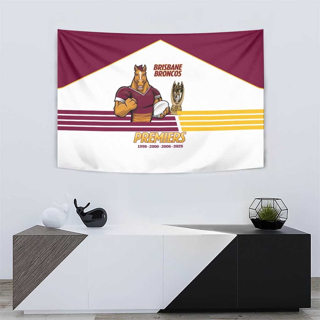Brisbane Broncos Rugby Tapestry NRL 4th Premiers Proud - Aussie Hoodie