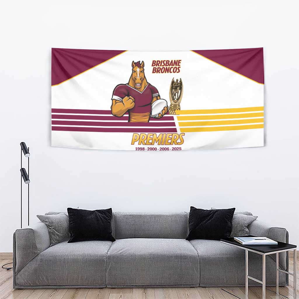 Brisbane Broncos Rugby Tapestry NRL 4th Premiers Proud - Aussie Hoodie