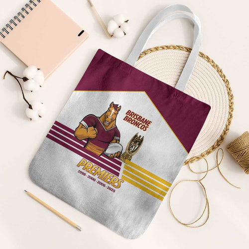 Brisbane Broncos Rugby Tote Bag NRL 4th Premiers Proud - Aussie Hoodie