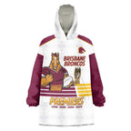 Brisbane Broncos Rugby Personalised Wearable Blanket Hoodie NRL 4th Premiers Proud - Aussie Hoodie