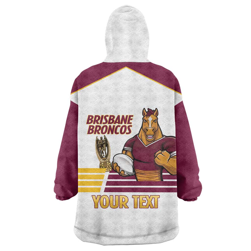 Brisbane Broncos Rugby Personalised Wearable Blanket Hoodie NRL 4th Premiers Proud - Aussie Hoodie