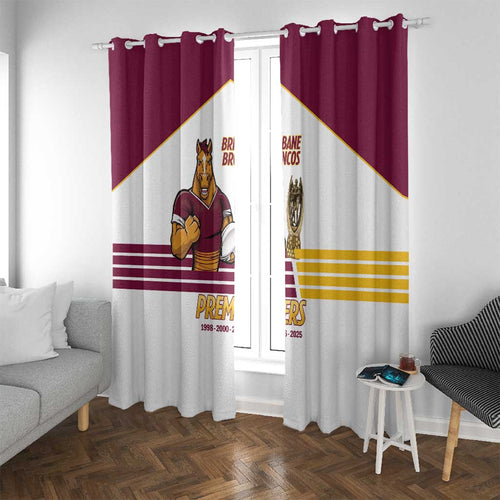 Brisbane Broncos Rugby Window Curtain NRL 4th Premiers Proud - Aussie Hoodie