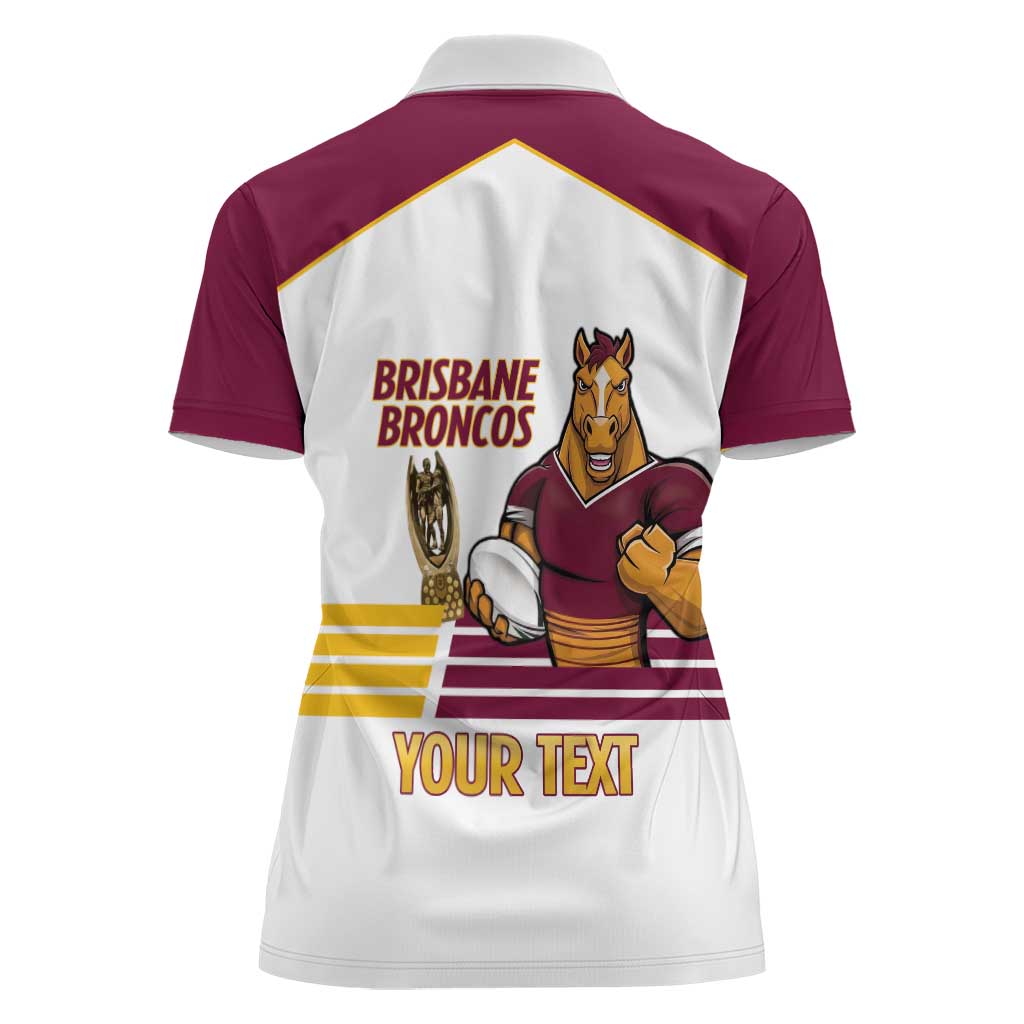 Brisbane Broncos Rugby Personalised Women Polo Shirt NRL 4th Premiers Proud - Aussie Hoodie