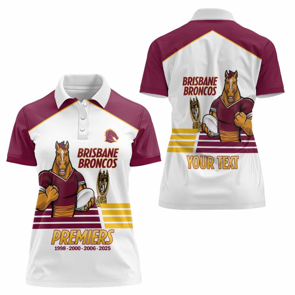 Brisbane Broncos Rugby Personalised Women Polo Shirt NRL 4th Premiers Proud - Aussie Hoodie