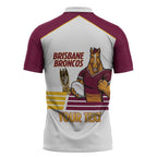 Brisbane Broncos Rugby Personalised Zipper Polo Shirt NRL 4th Premiers Proud - Aussie Hoodie