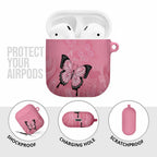 Personalised Australia Breast Cancer Awareness AirPods Case Pink Ribbon Butterfly Opal Pattern - Aussie Hoodie