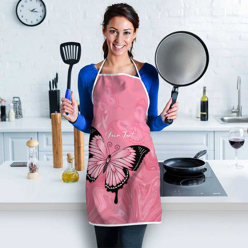 Personalised Australia Breast Cancer Awareness Apron Pink Ribbon Butterfly Opal Pattern - Aussie Hoodie