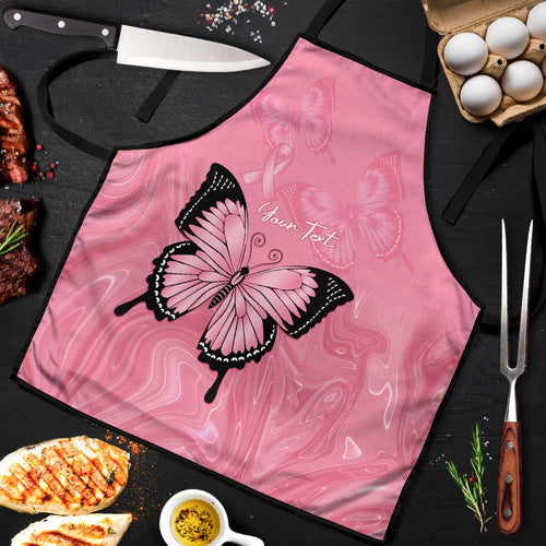 Personalised Australia Breast Cancer Awareness Apron Pink Ribbon Butterfly Opal Pattern - Aussie Hoodie