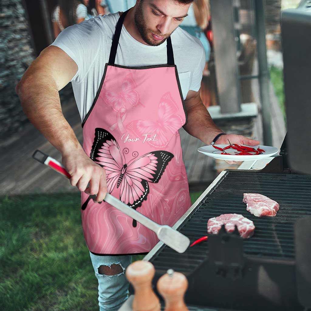 Personalised Australia Breast Cancer Awareness Apron Pink Ribbon Butterfly Opal Pattern - Aussie Hoodie