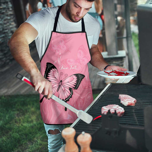 Personalised Australia Breast Cancer Awareness Apron Pink Ribbon Butterfly Opal Pattern - Aussie Hoodie