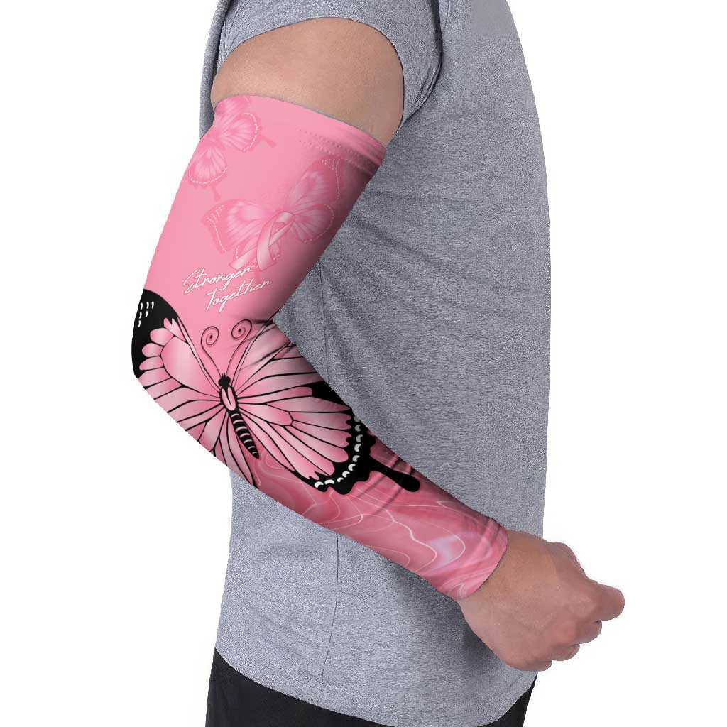 Personalised Australia Breast Cancer Awareness Arm Sleeves Pink Ribbon Butterfly Opal Pattern - Aussie Hoodie