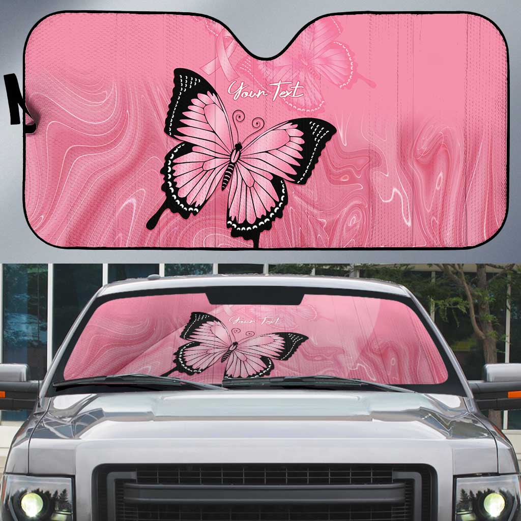 Personalised Australia Breast Cancer Awareness Auto Sun Shade Pink Ribbon Butterfly Opal Pattern - Aussie Hoodie