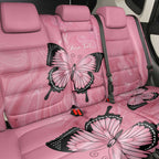 Personalised Australia Breast Cancer Awareness Back Car Seat Cover Pink Ribbon Butterfly Opal Pattern - Aussie Hoodie