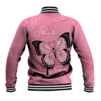 Personalised Australia Breast Cancer Awareness Baseball Jacket Pink Ribbon Butterfly Opal Pattern - Aussie Hoodie