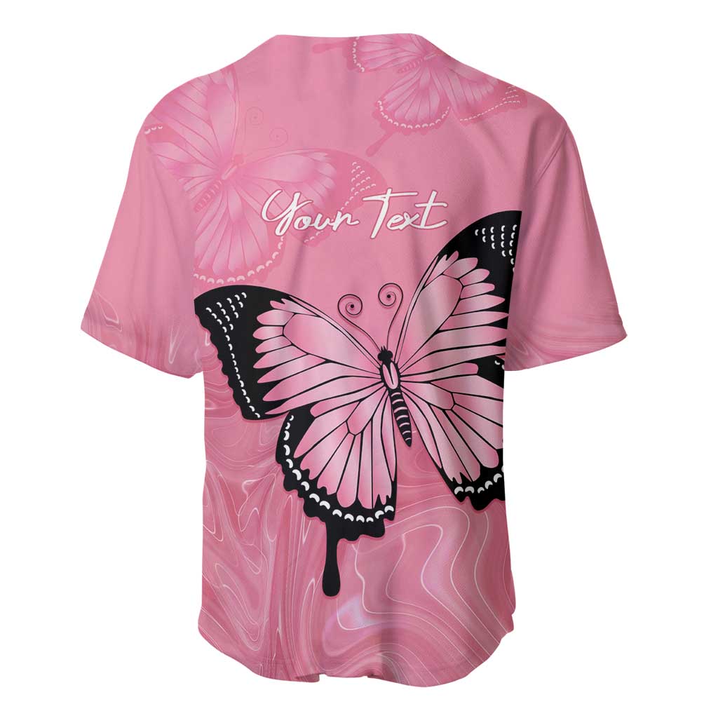Personalised Australia Breast Cancer Awareness Baseball Jersey Pink Ribbon Butterfly Opal Pattern - Aussie Hoodie