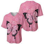 Personalised Australia Breast Cancer Awareness Baseball Jersey Pink Ribbon Butterfly Opal Pattern - Aussie Hoodie